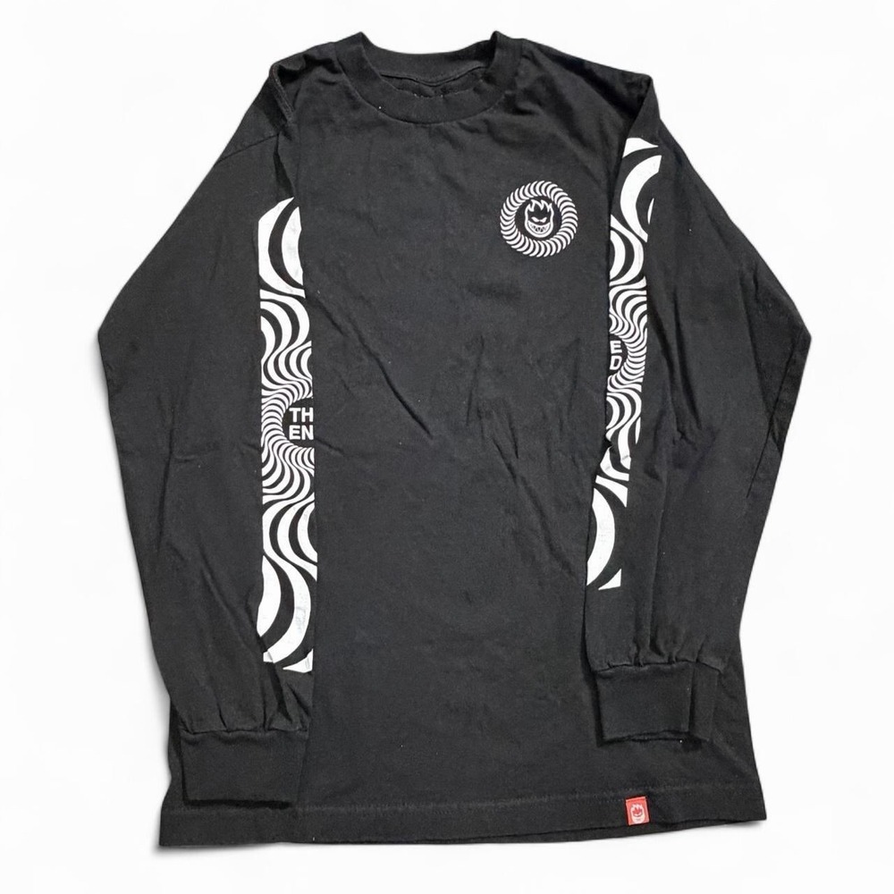 Spitfire Black Long Sleeve T-Shirt Size Small Skate Surf Y2K 2000s Retro